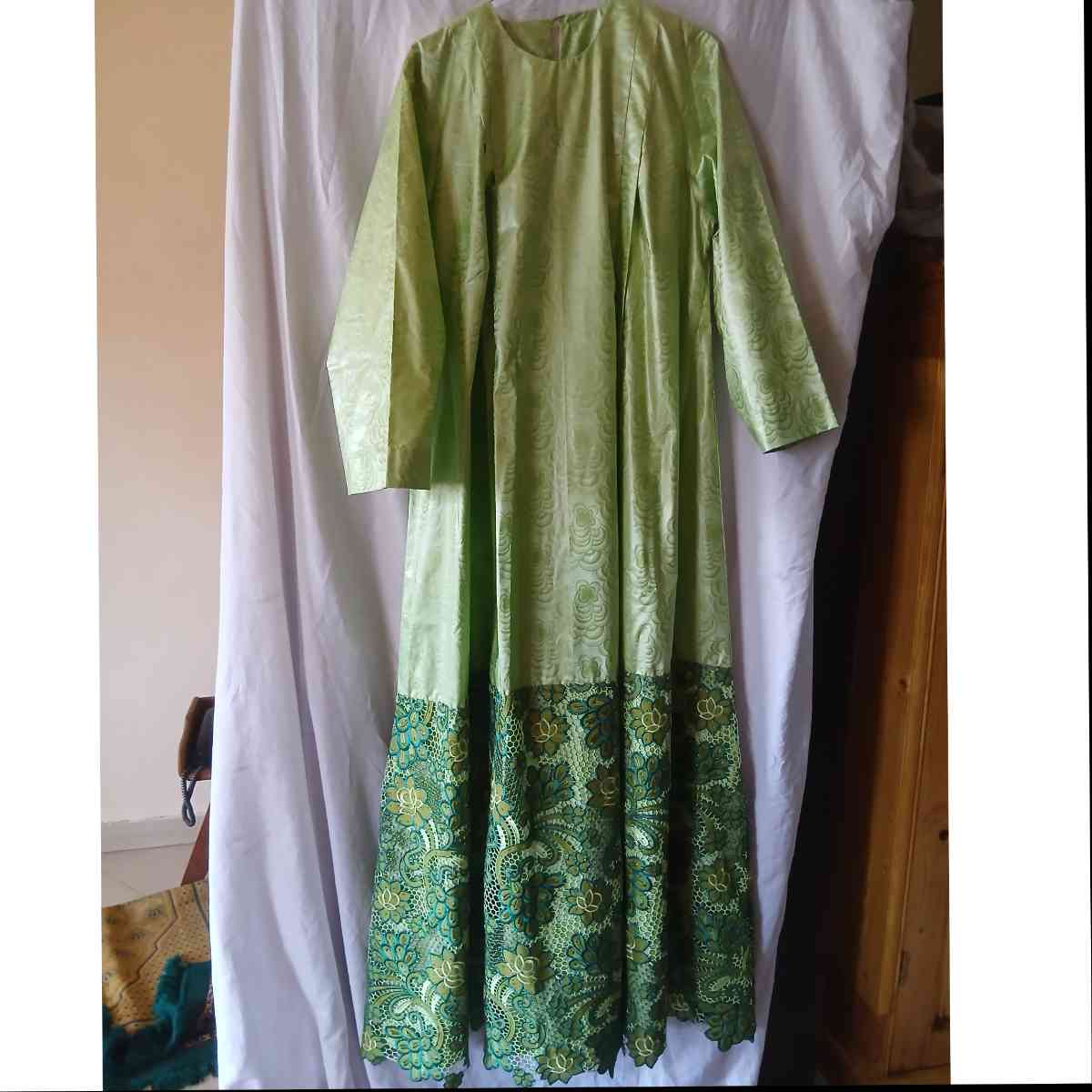 Robe bazin avec dentelle HKG ou guipure