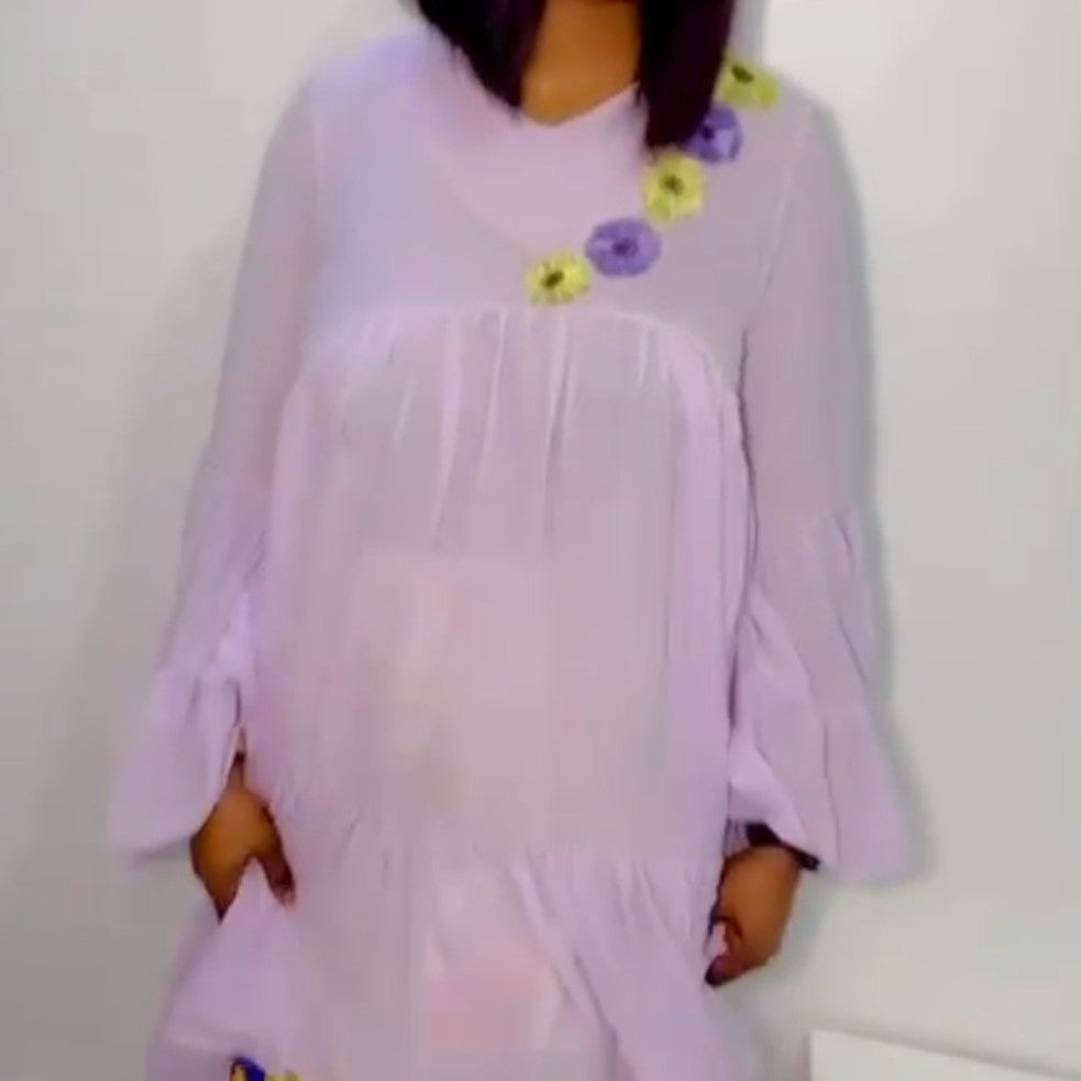 Ensemble femme élégant en mauve et vert pour un look irrésistible