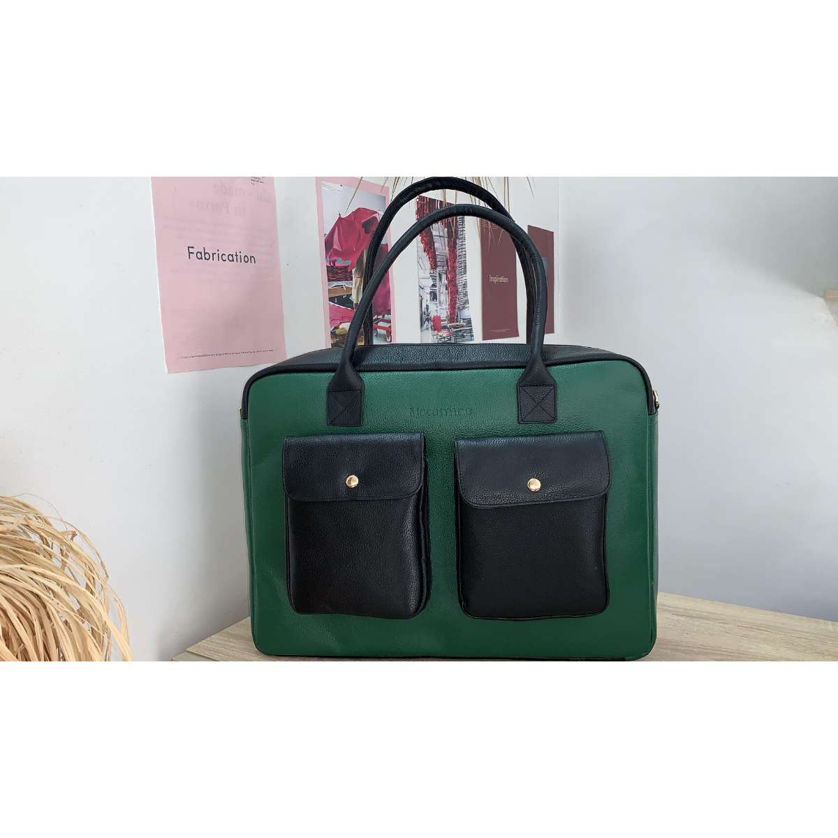 Sac ordinateur cuir femme Fatima en cuir vachette pleine fleur élégant (30x40)