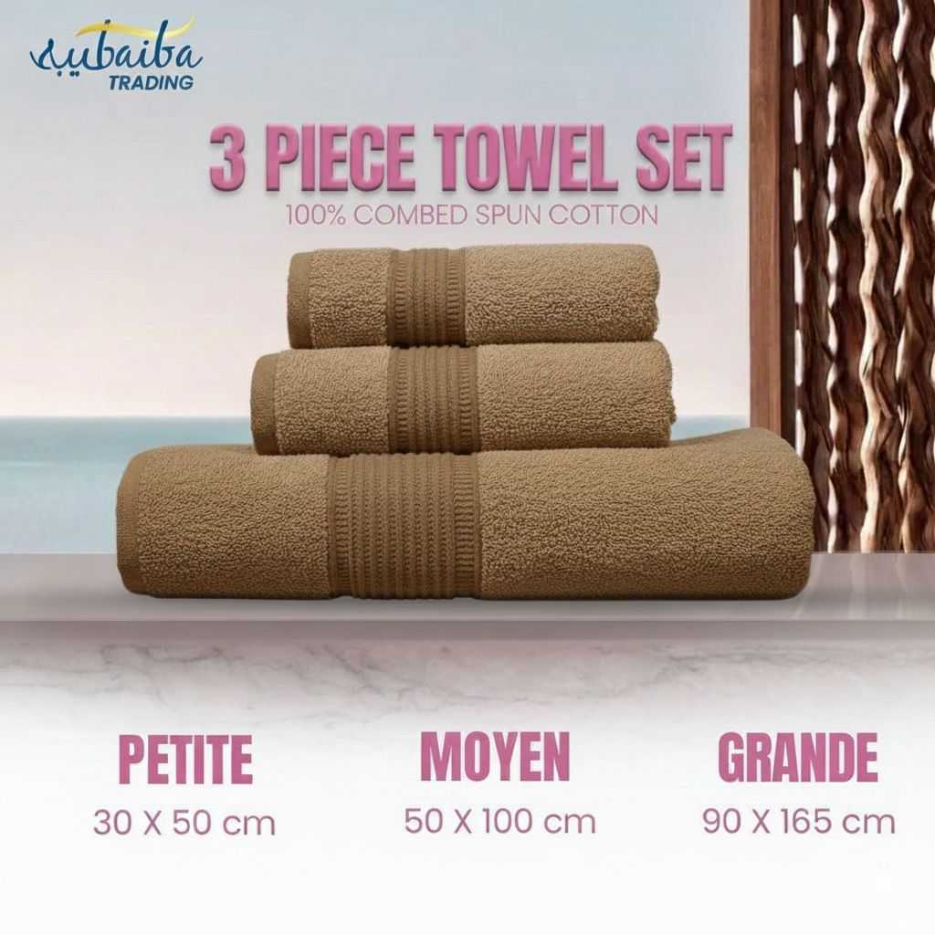 Ensemble de serviettes luxe trois pièces pour un confort inégalé