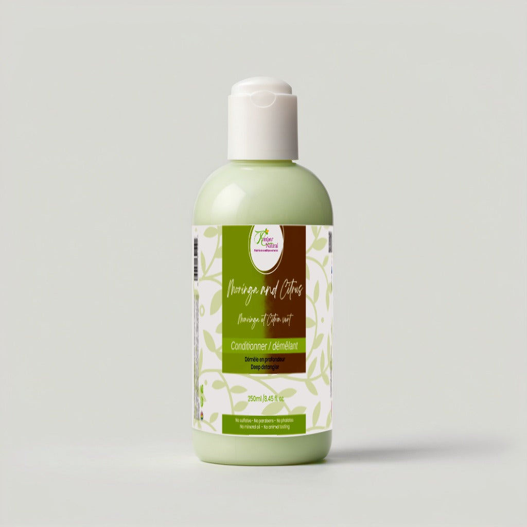 Démêlant naturel cheveux au moringa et citron vert – Soin hydratant sans sulfates