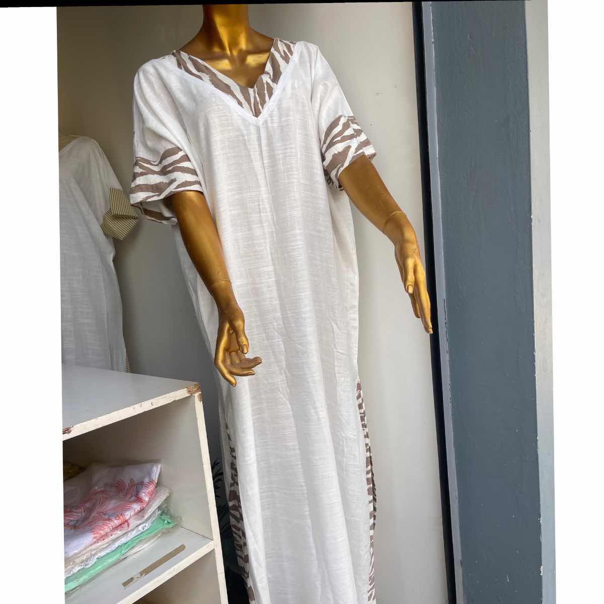 Tunique femme été ample en coton lin, robe longue bohème chic XL