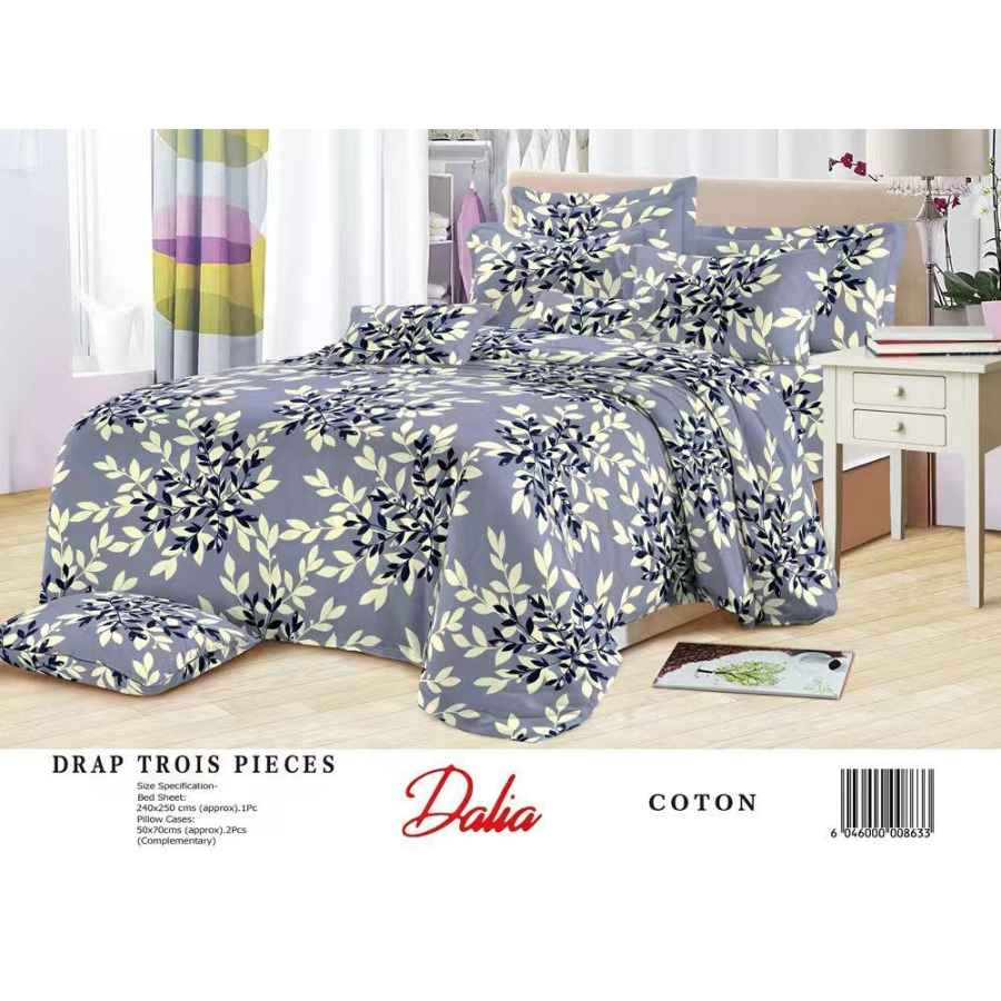 Drap 3 places coton 240x250 et 2 taies – Linge de lit moderne confortable