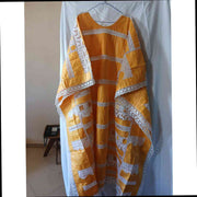 Boubou femme jaune brodé