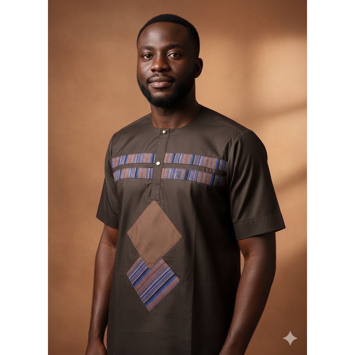 Chemise homme coton marron