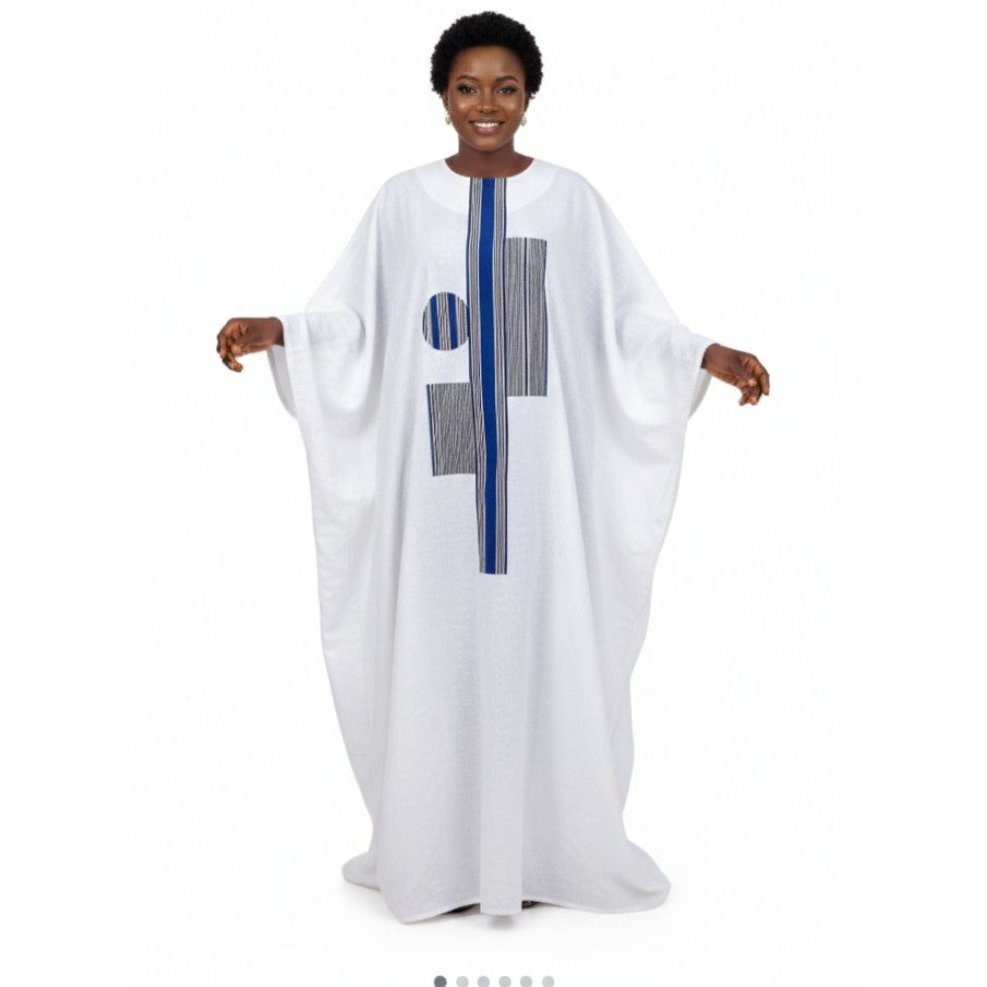 Robe pagne tissé femme longue ample coton, élégante et confortable