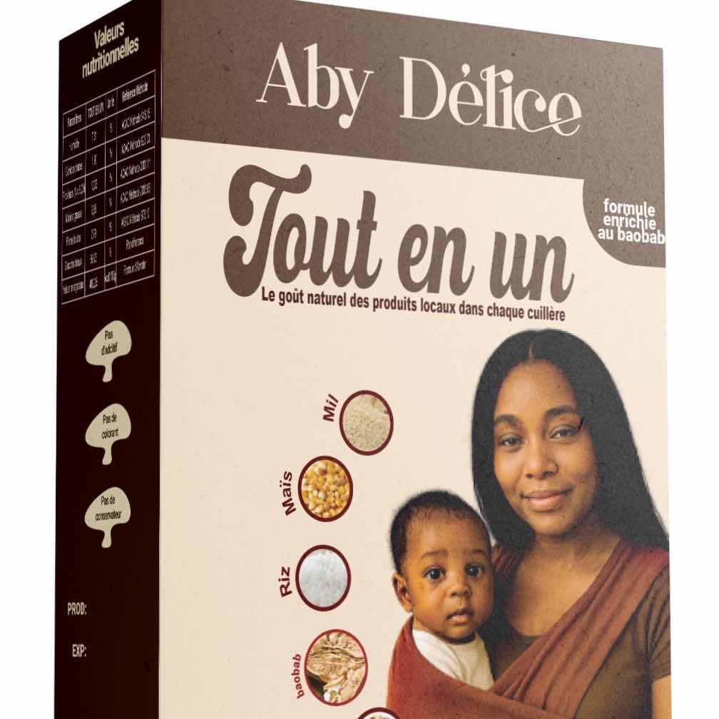 Poudre infantile naturelle Aby Délice au mil, riz, maïs, haricot et baobab