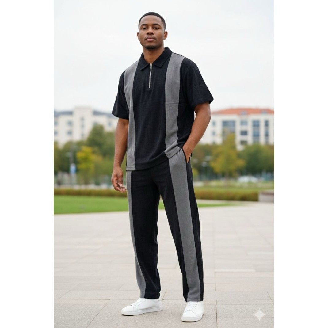 Ensemble homme polo et pantalon élégant, style casual chic confortable