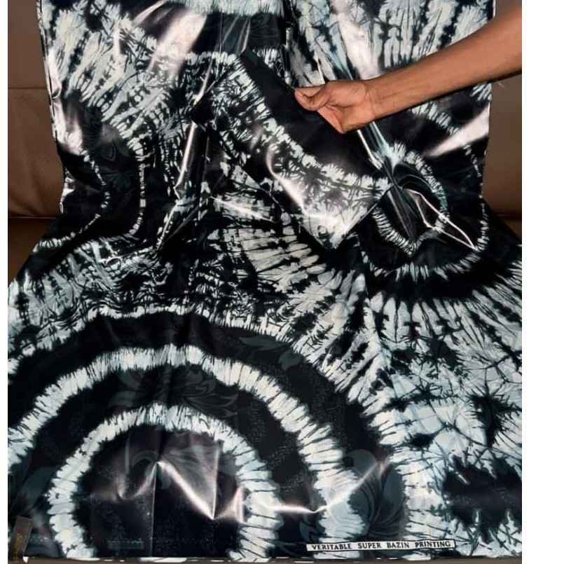 Tissu wax africain noir jaune blanc 6 yards, coton haute qualité robe