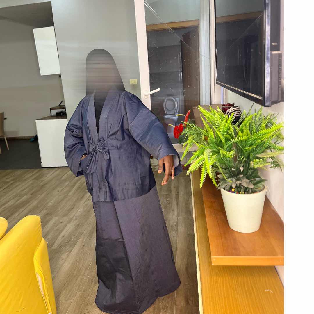 Ensemble jean femme hijab coupe ample