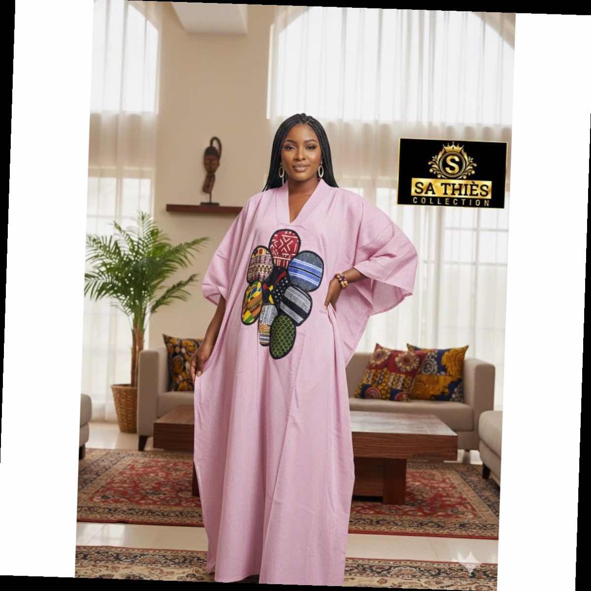 Boubou femme vert moderne – Robe longue africaine chic et ample ethnique