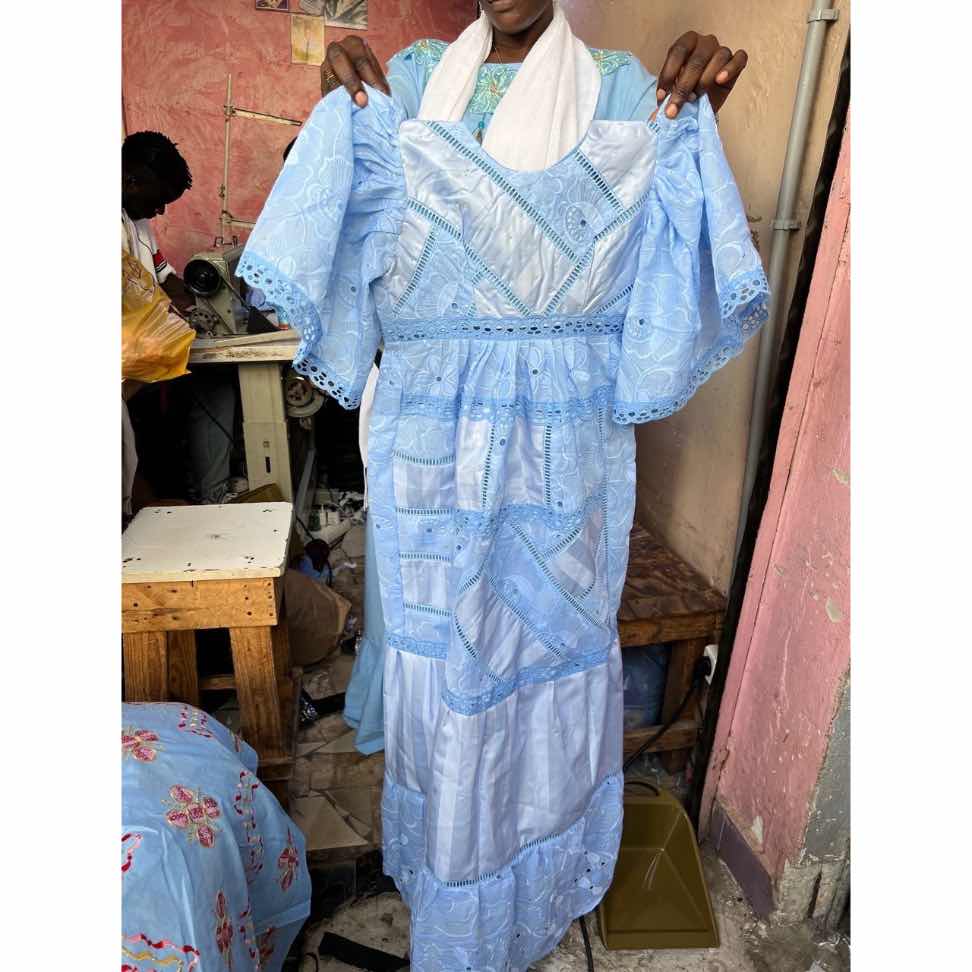 Robe bakha femme longue ample brodée, élégante cérémonie ou plage