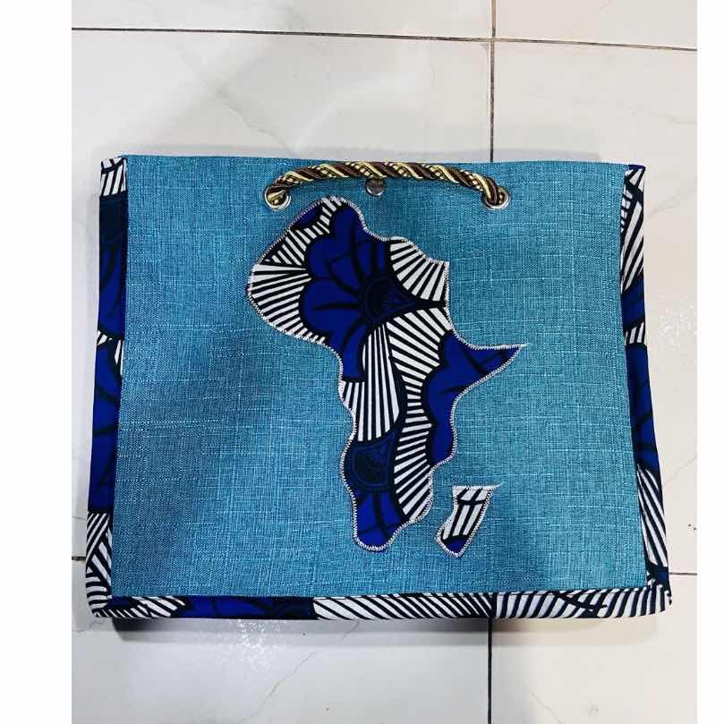 Sac à main artisanal femme, cabas en toile motif africain wax, grande capacité