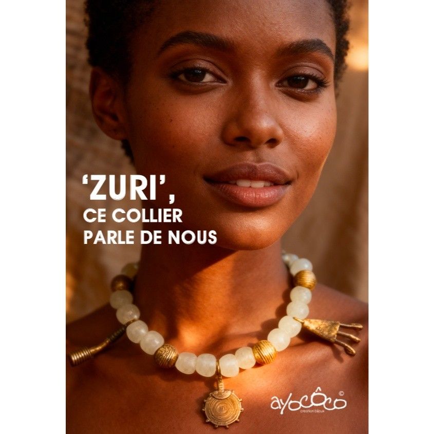 Collier et boucles d'oreilles en perles de verre Zuri