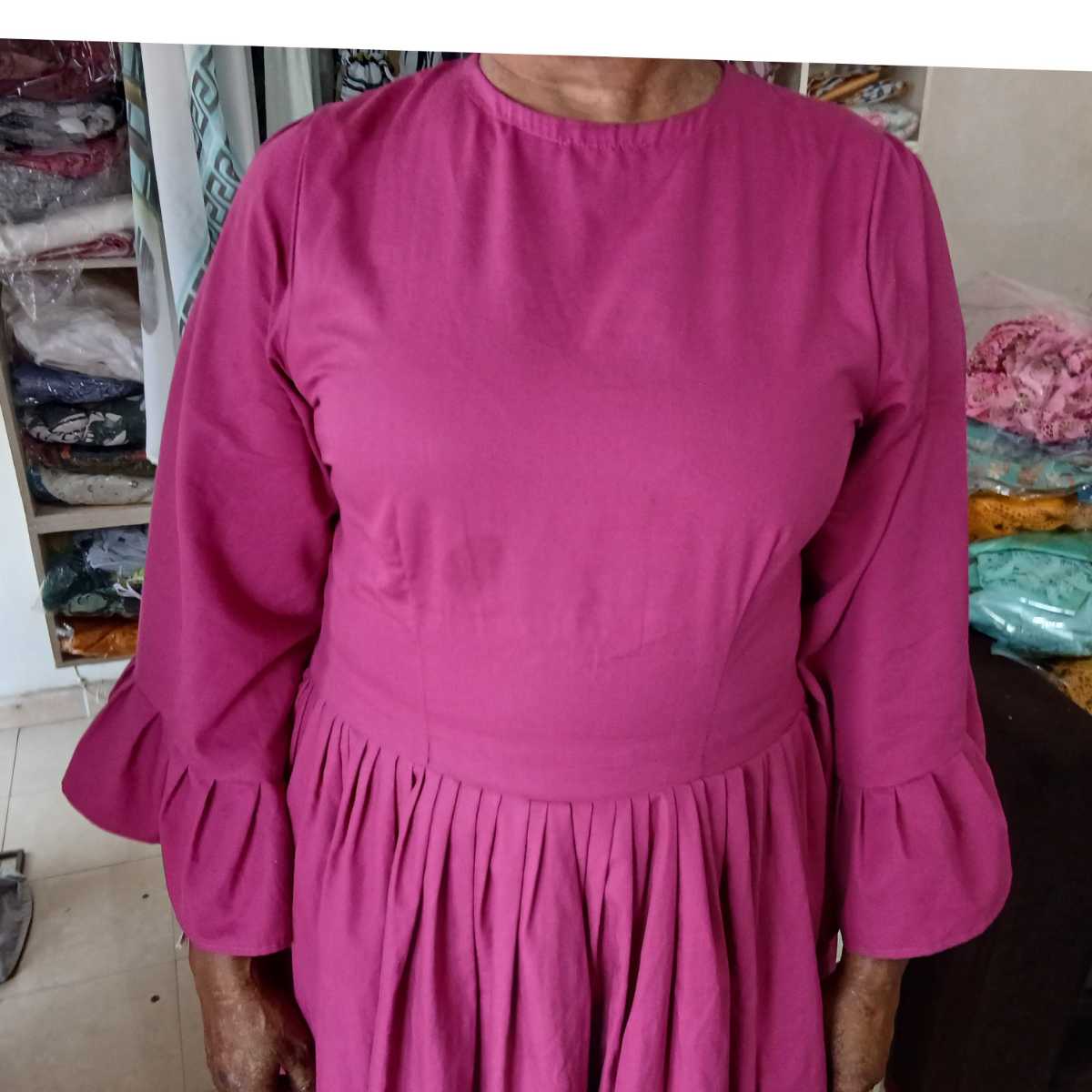 Robe femme coton ample et élégante, style bohème chic, été ou bureau