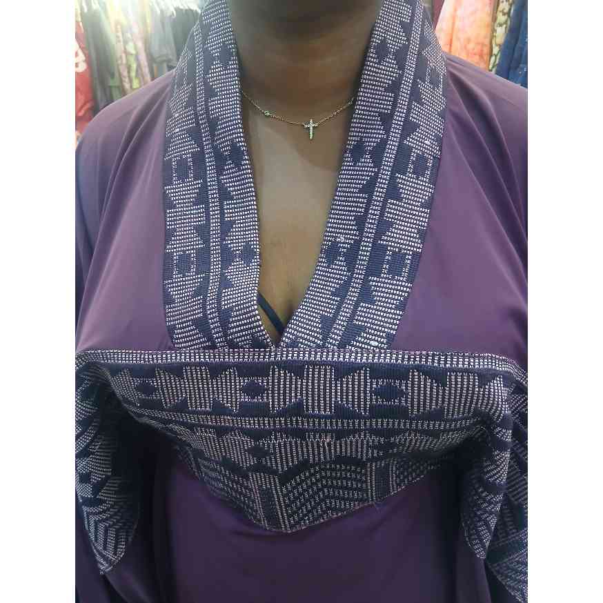 Robe boubou femme soie et pagne tissé élégante, longue, manches larges