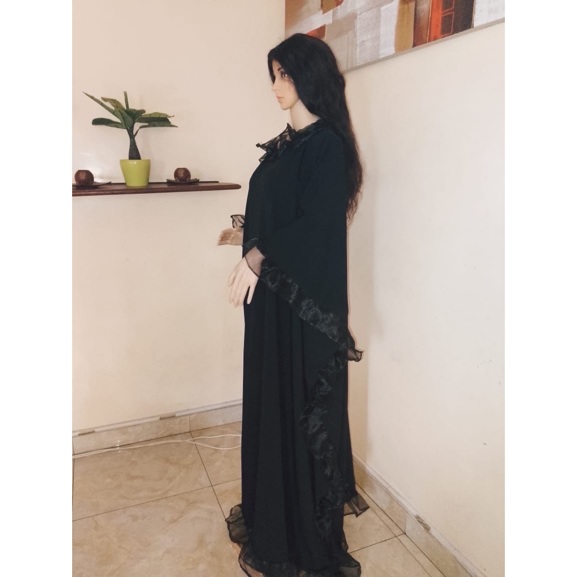 Tunique noire femme longue et ample