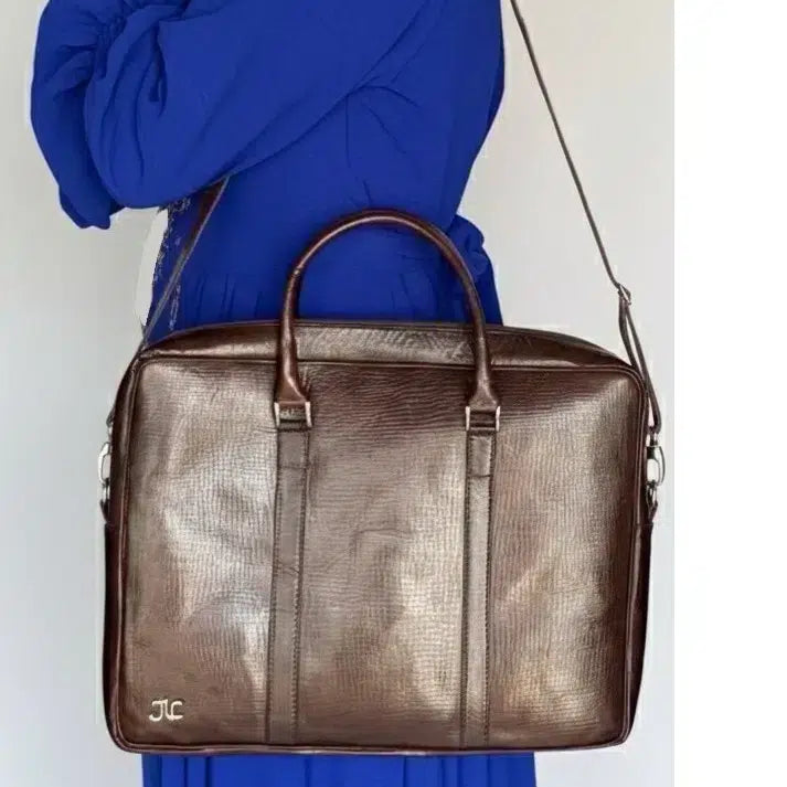 Sac ordinateur marron grand modèle