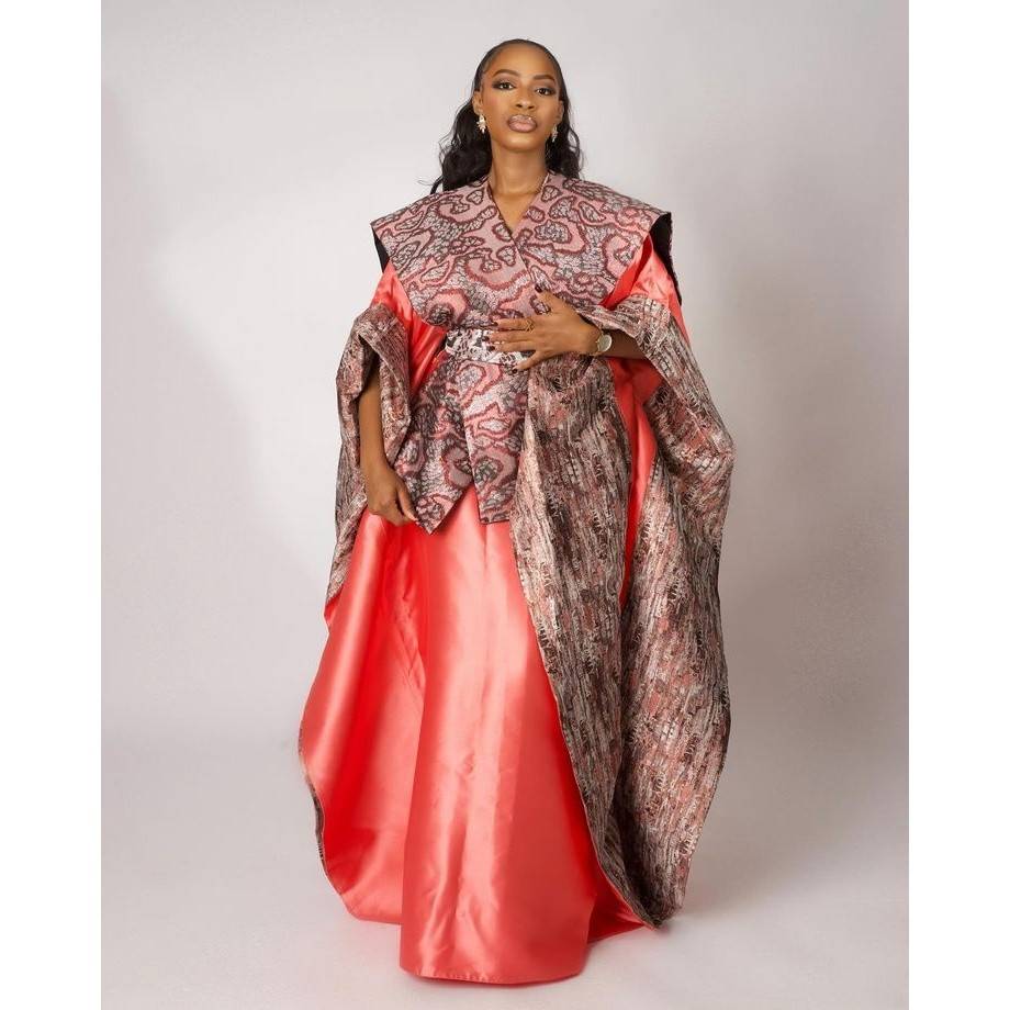 Robe en brocard femme élégante longue, cérémonie ou mariage, bleu ou rose