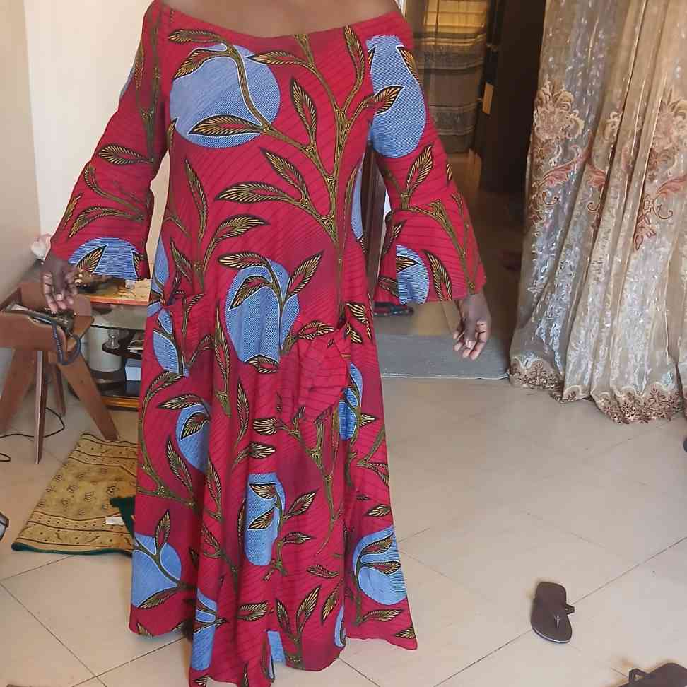 Robe wax femme longue et élégante – Robe africaine chic multicolore