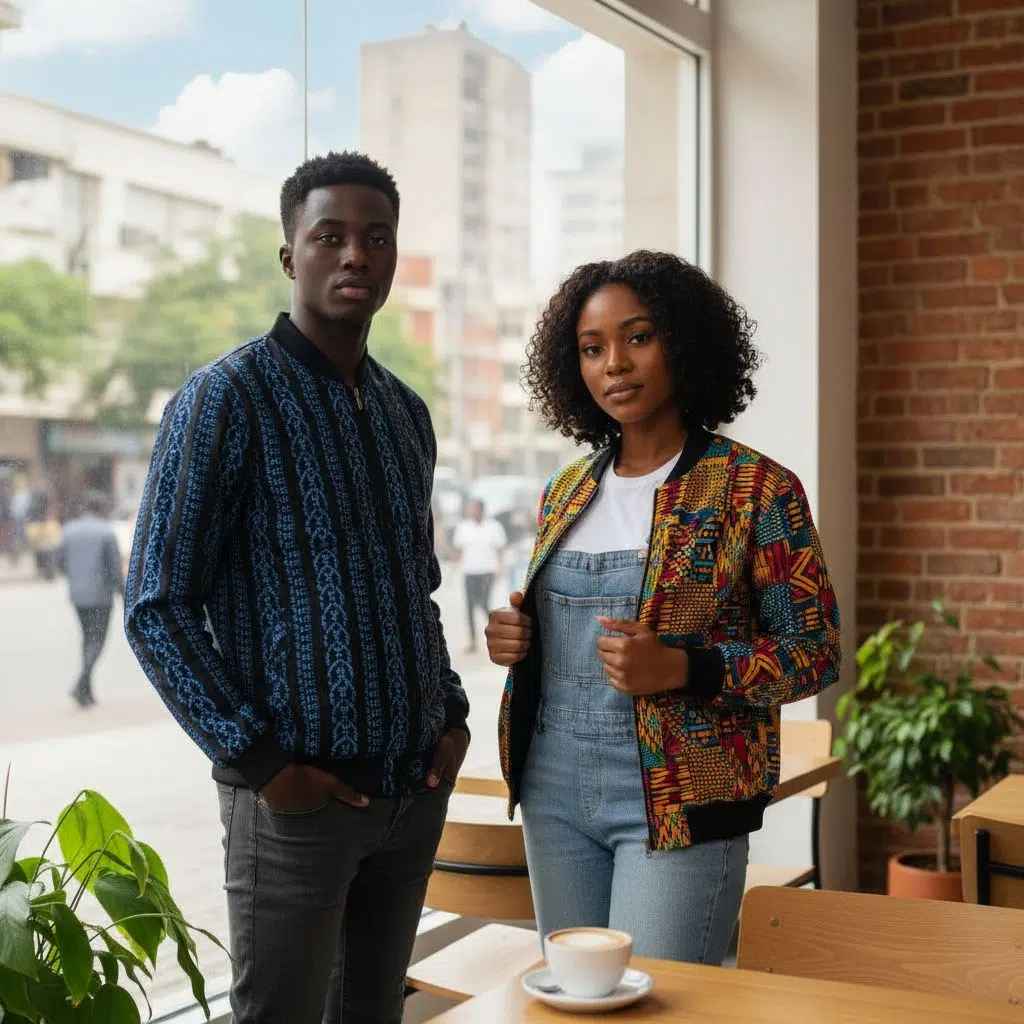 JACKET RÉVERSIBLE BOY DAKAR EN TISSU WAX IMPRIMÉ UNISEXE