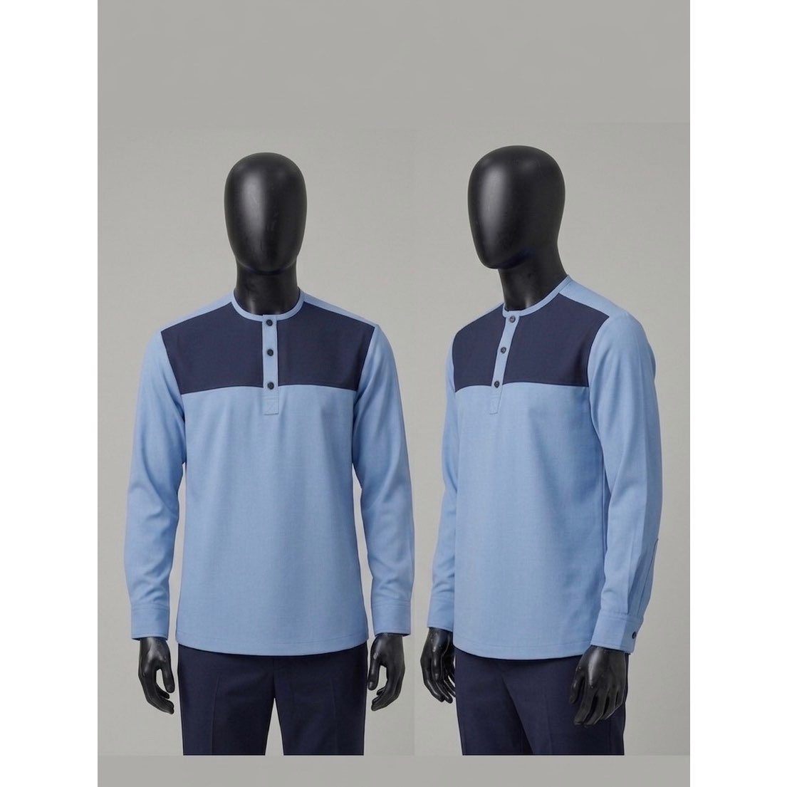 Haut homme bleu décontracté supercent, confortable, coupe ample