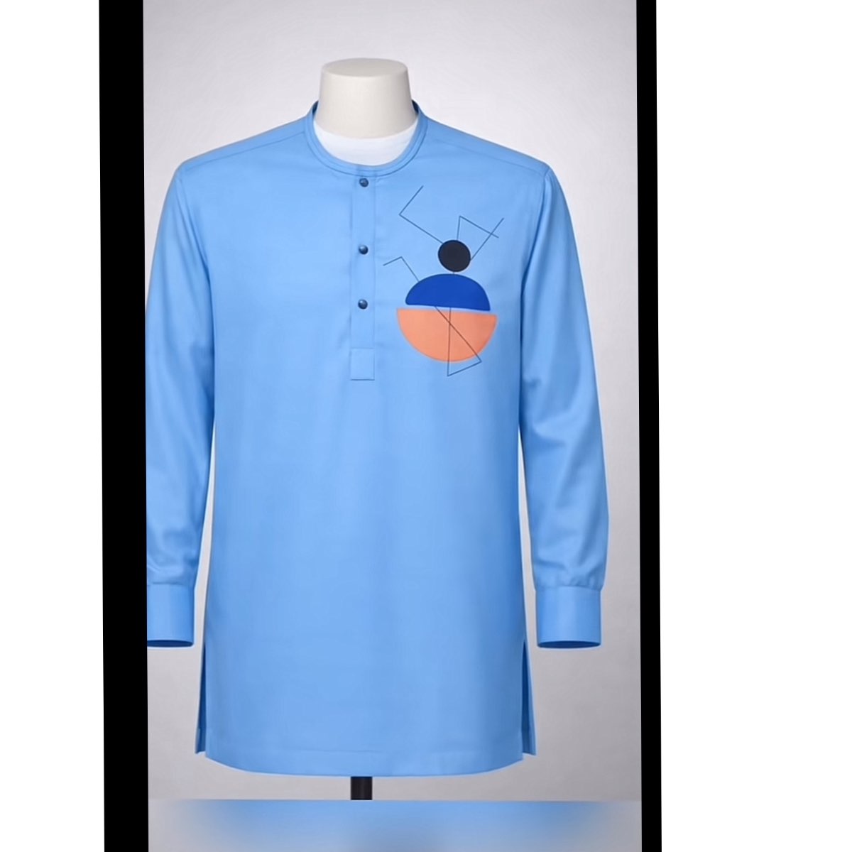 Chemise africaine homme chic en coton, motif graphique, élégance moderne