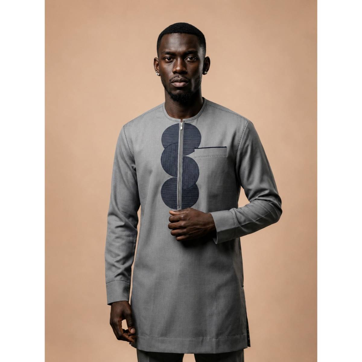 Chemise homme grise élégante et moderne – Ensemble habillé chic confortable
