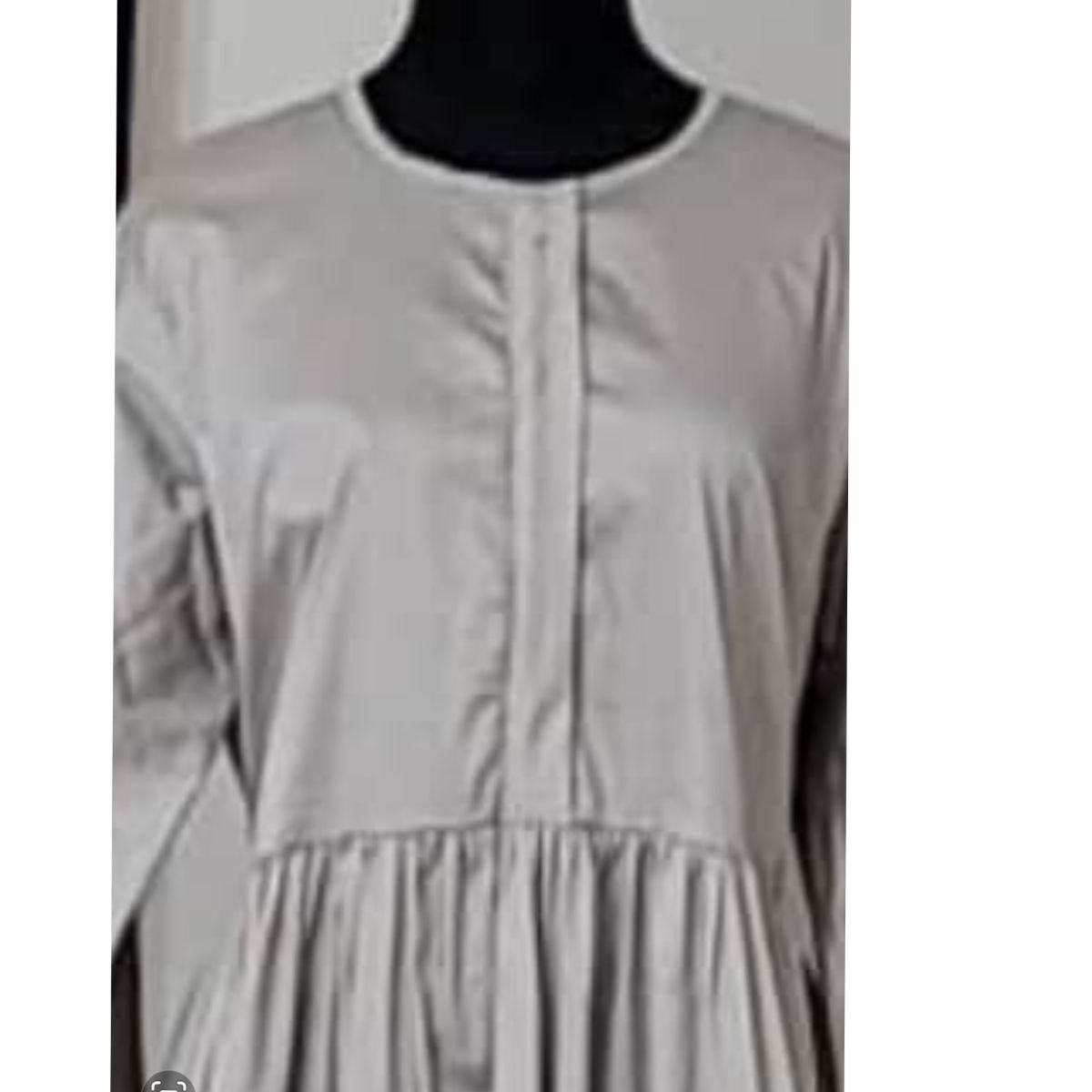 Robe Longue Évasée Gris Coton Satiné - Élégance Moderne