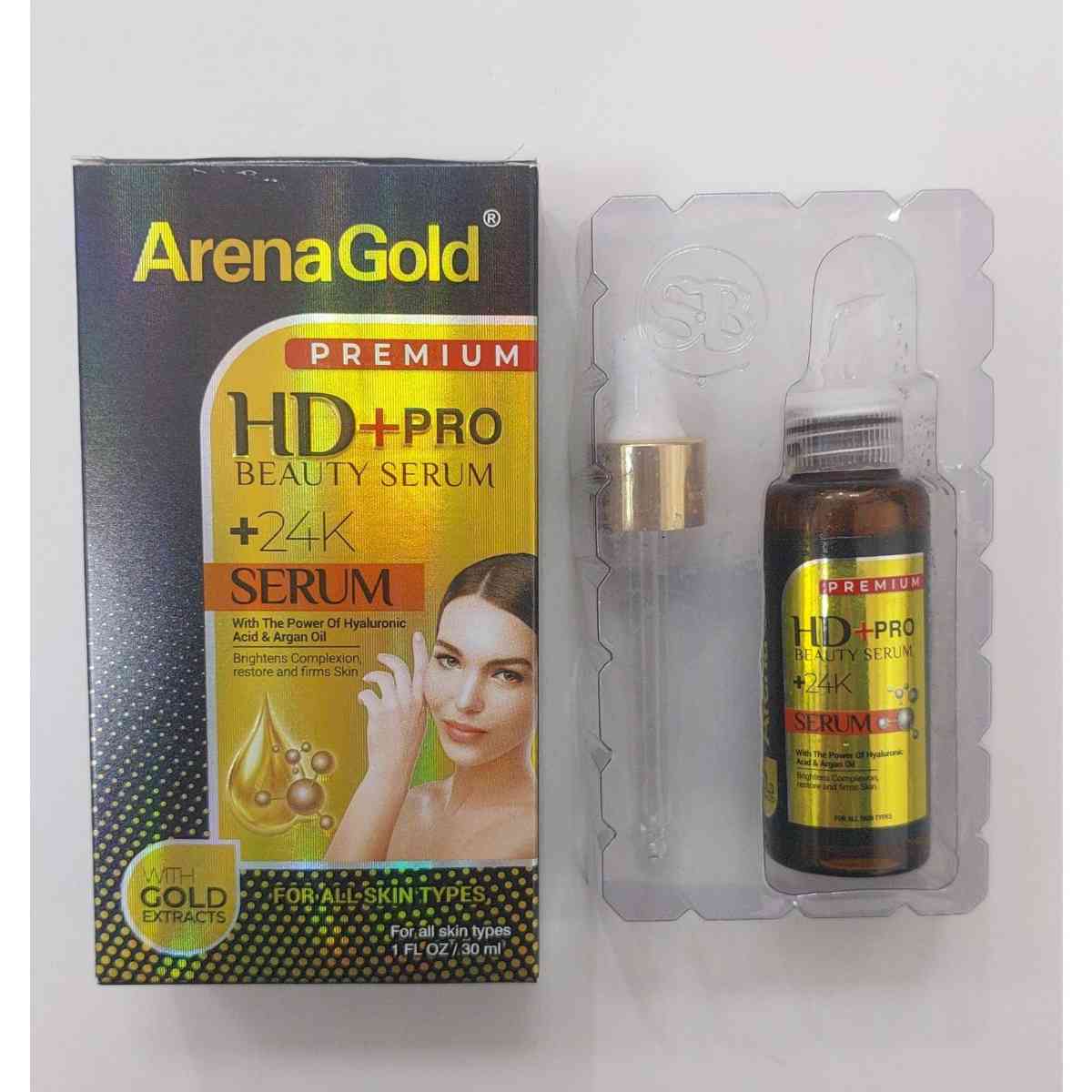 Sérum visage éclat or 24k et acide hyaluronique, anti-taches lumineux