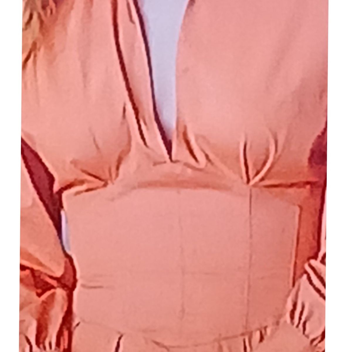 Blouse Femme Orange Corail à Manches Bouffantes