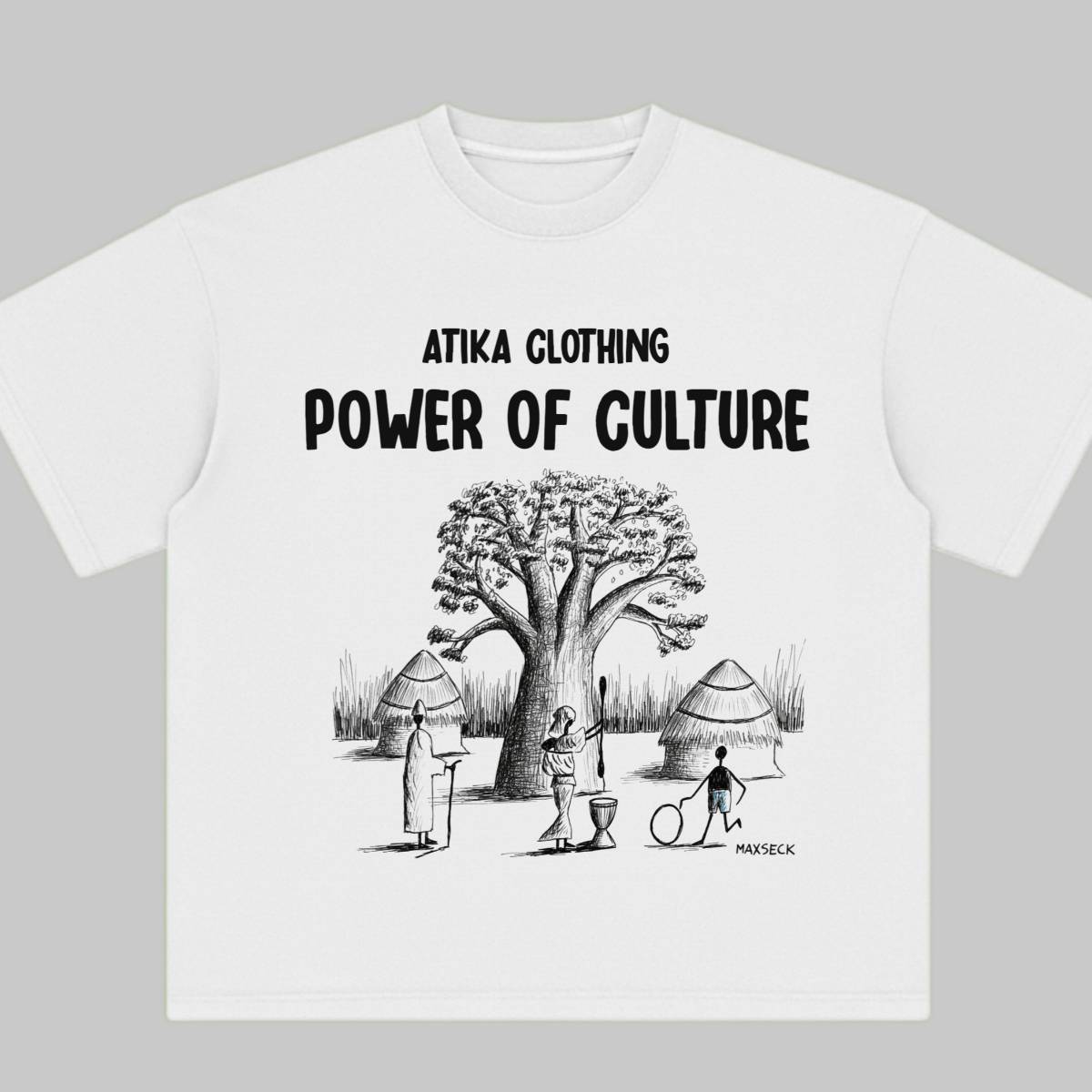 Tshirt artisanal Sénégal unisexe blanc coton