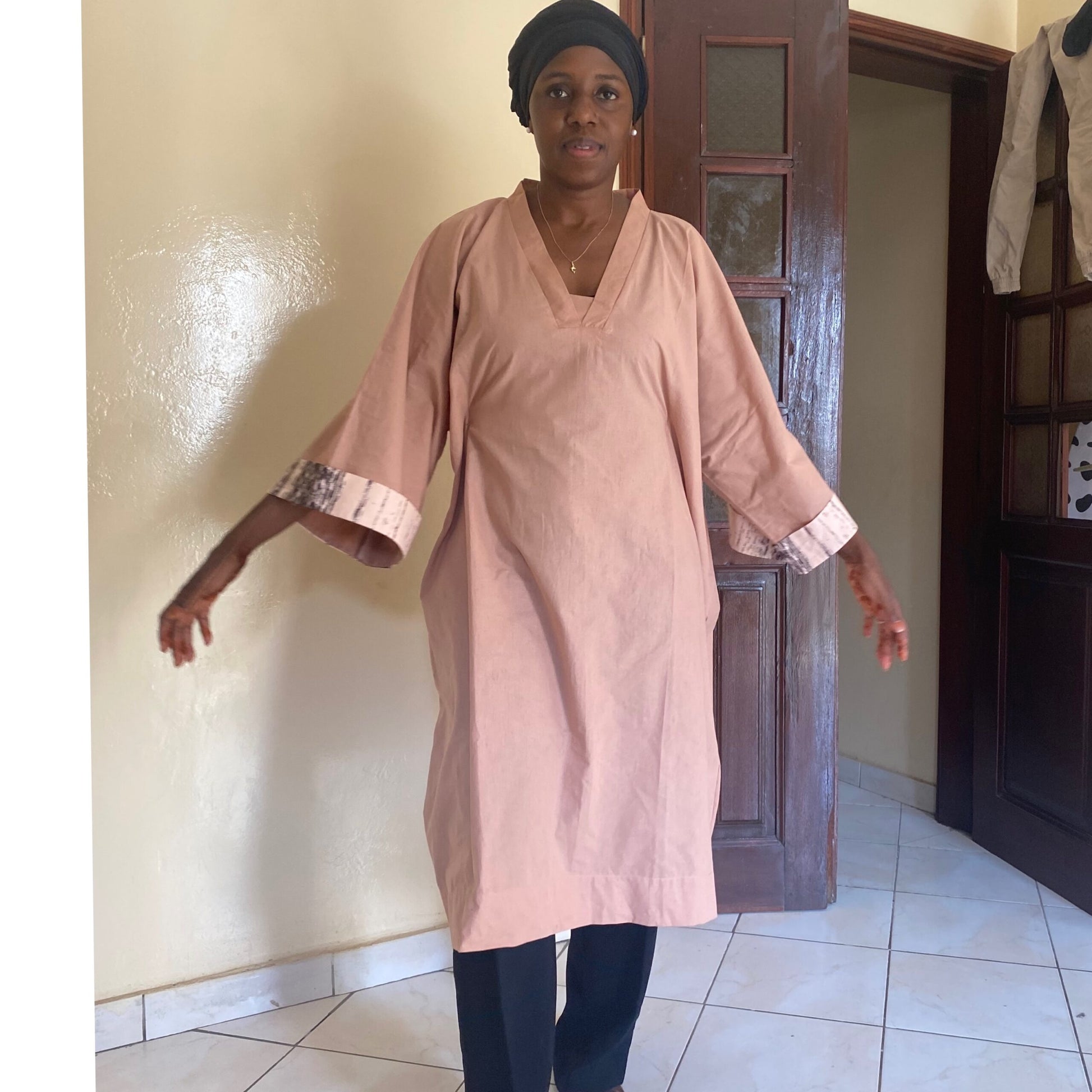 Tunique longue lin femme rose