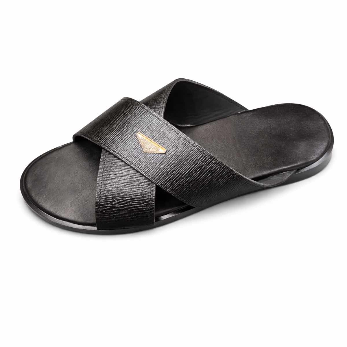Sandales en cuir homme noires élégantes et confort premium été