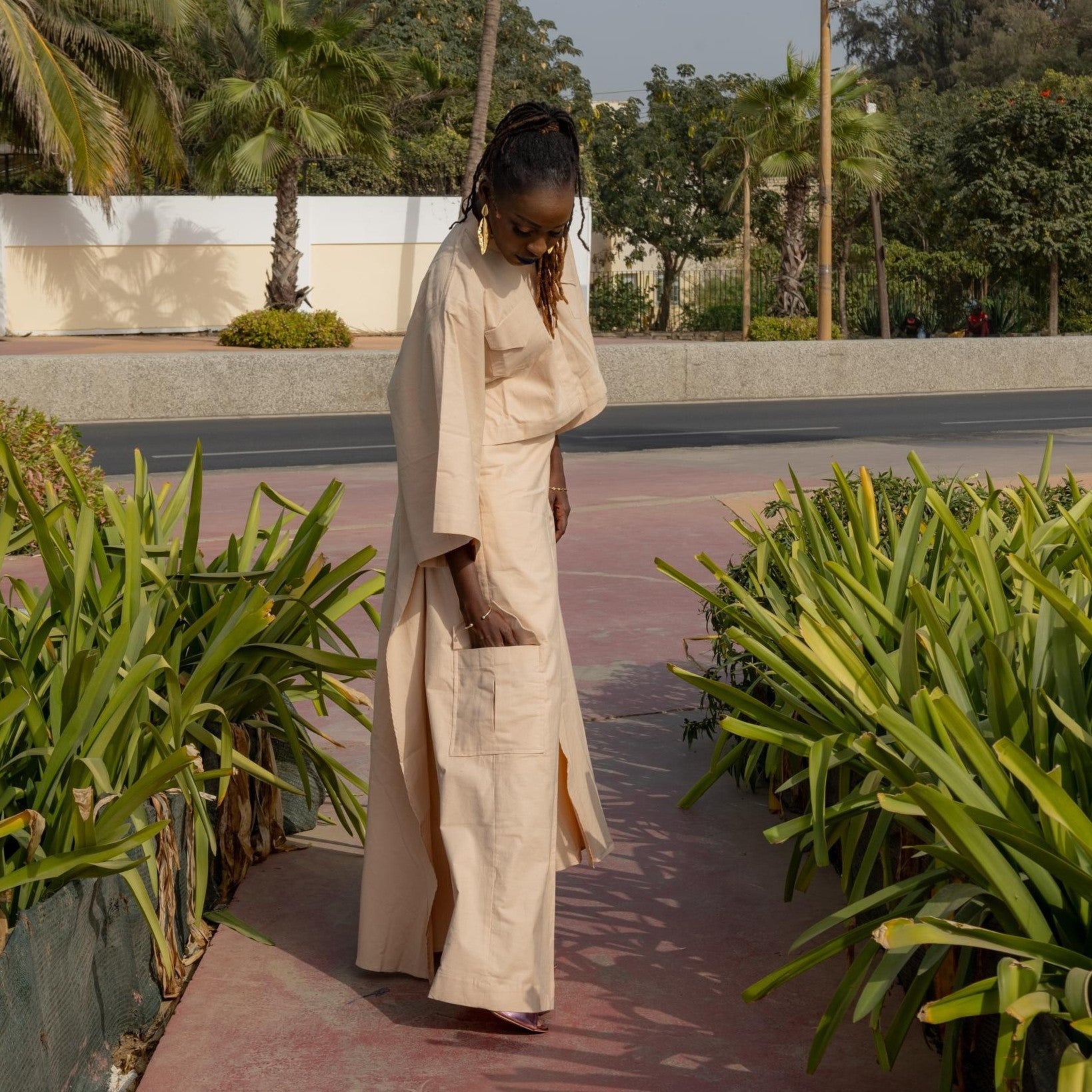 Kaftan Beige Lin Naturel - Élégance et Confort Intemporels