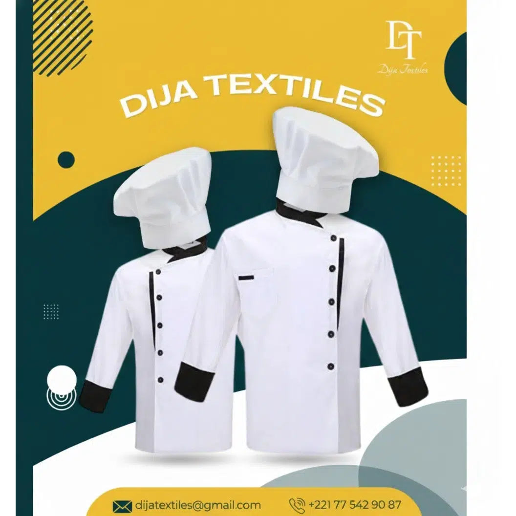 Veste de Chef Premium Coton Blanc - Élégance Pratique