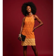Robe crochet SUN bohème dégradé orange fait main
