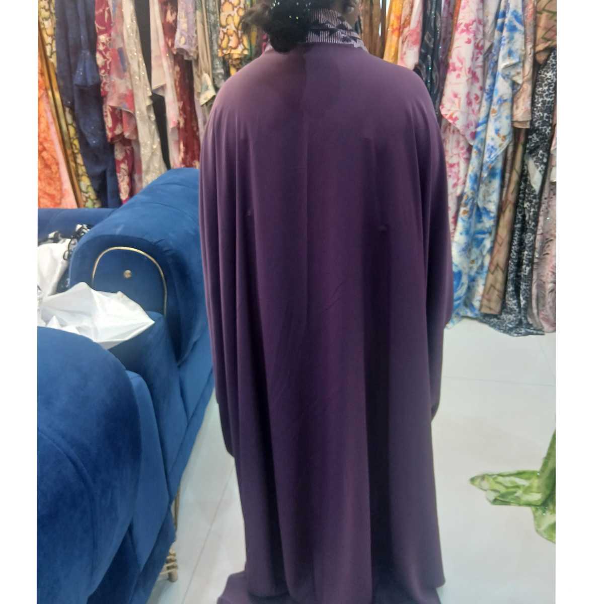 Robe boubou femme soie et pagne tissé élégante, longue, manches larges