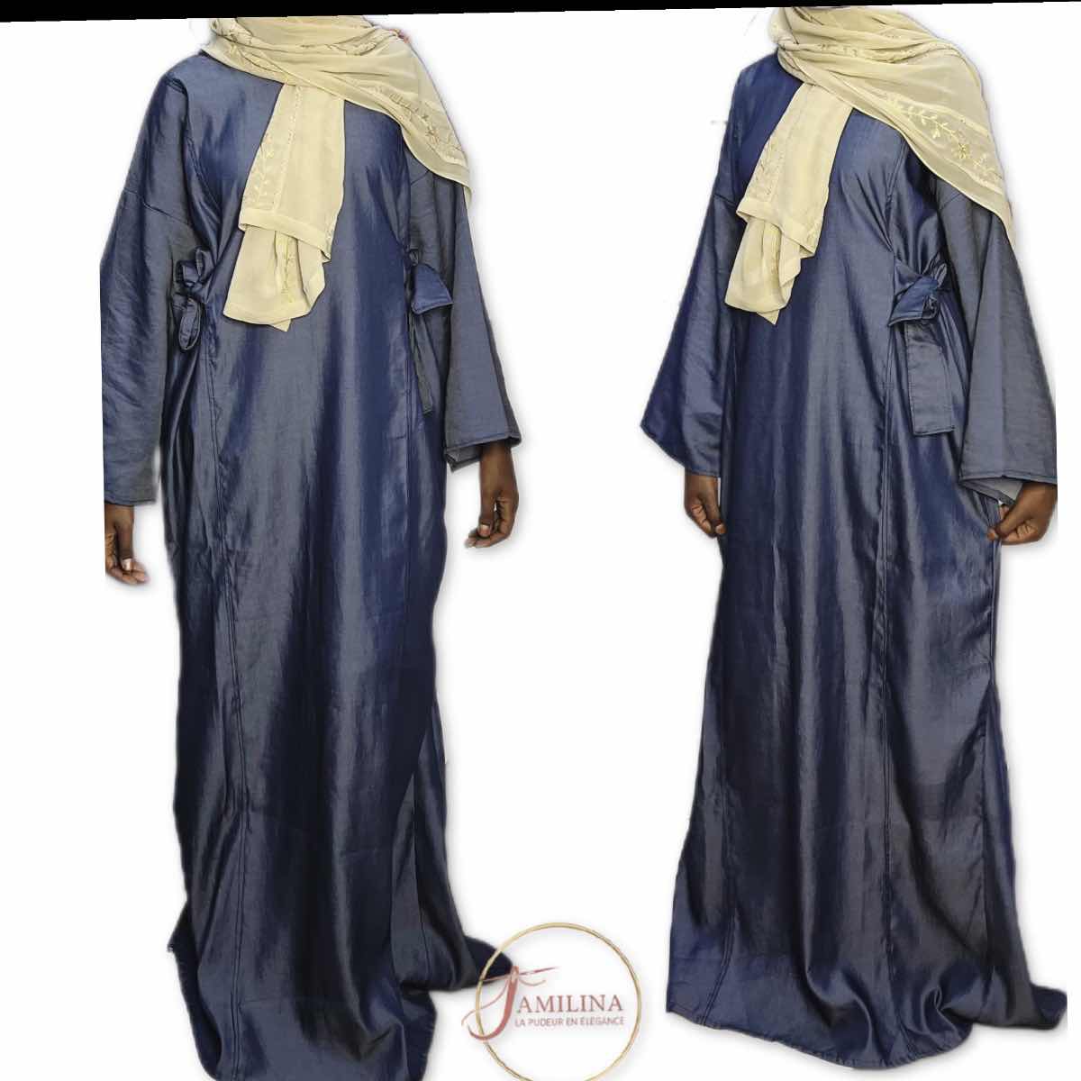 Robe longue femme bleu marine