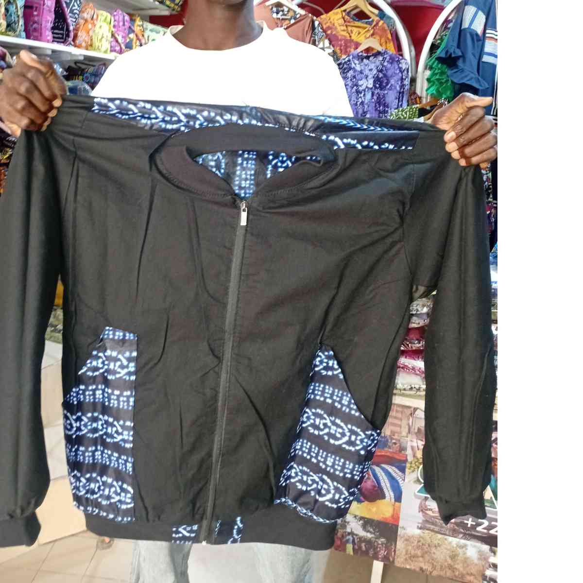 JACKET RÉVERSIBLE BOY DAKAR EN TISSU WAX IMPRIMÉ UNISEXE