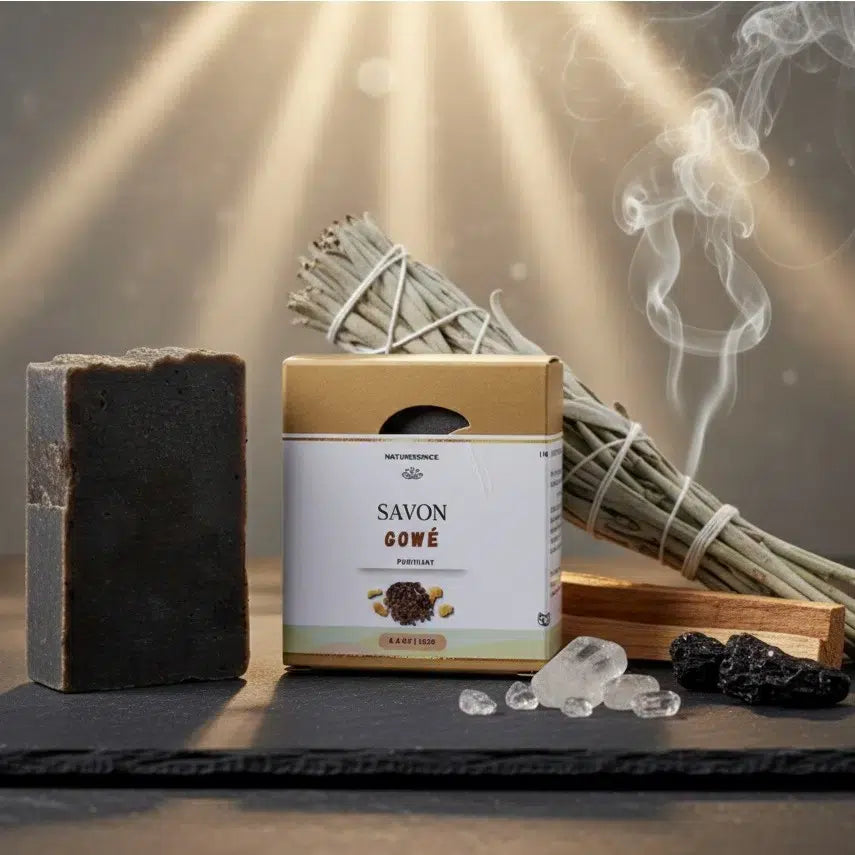 Savon purifiant naturel Gowé &amp; Oliban – Peaux mixtes à grasses, fait main