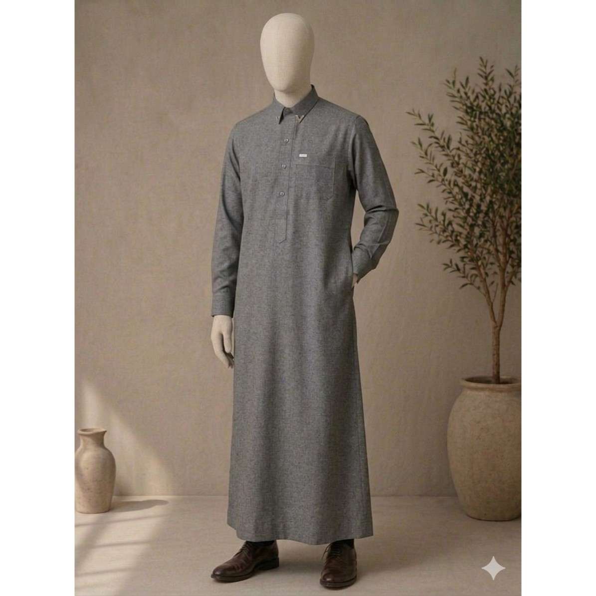 Chemise traditionnelle homme en lin blanc El Hadj élégante et confortable