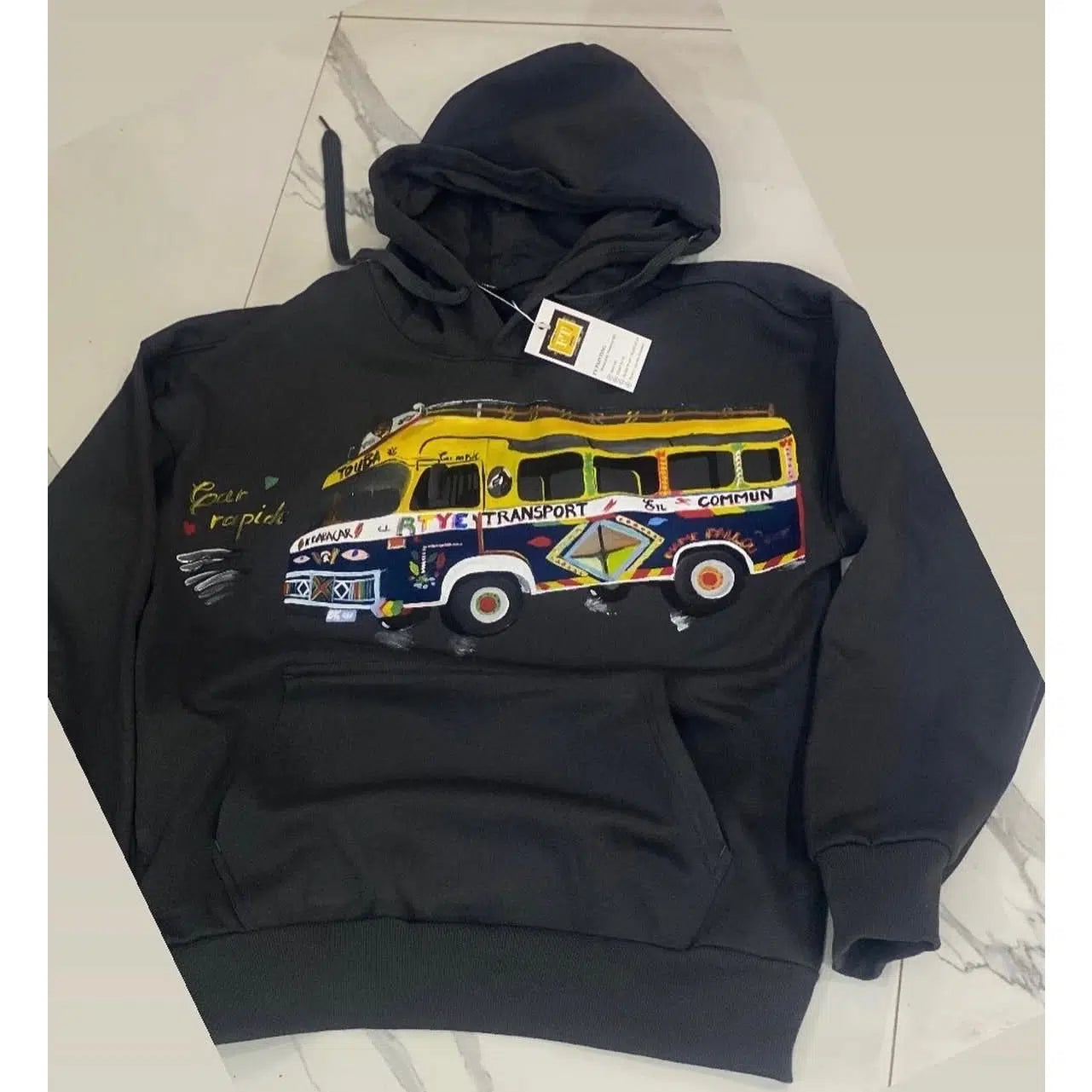 Sweat-shirt unisexe en coton noir