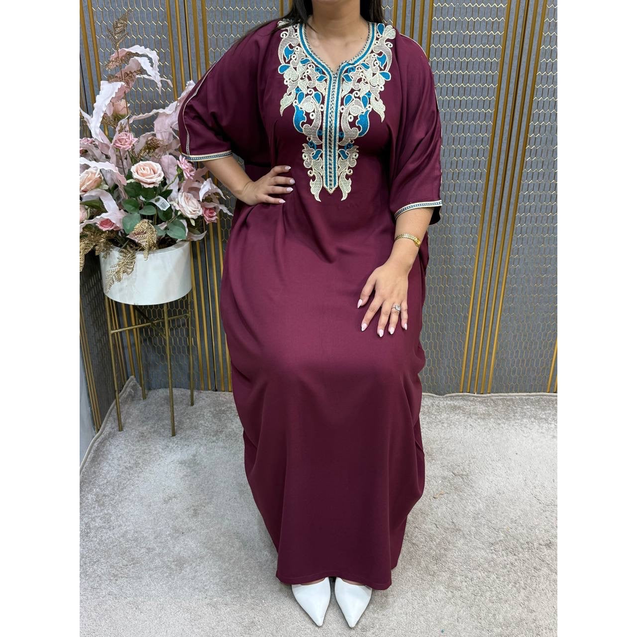 Tunique brodée femme bohème chic taille standard