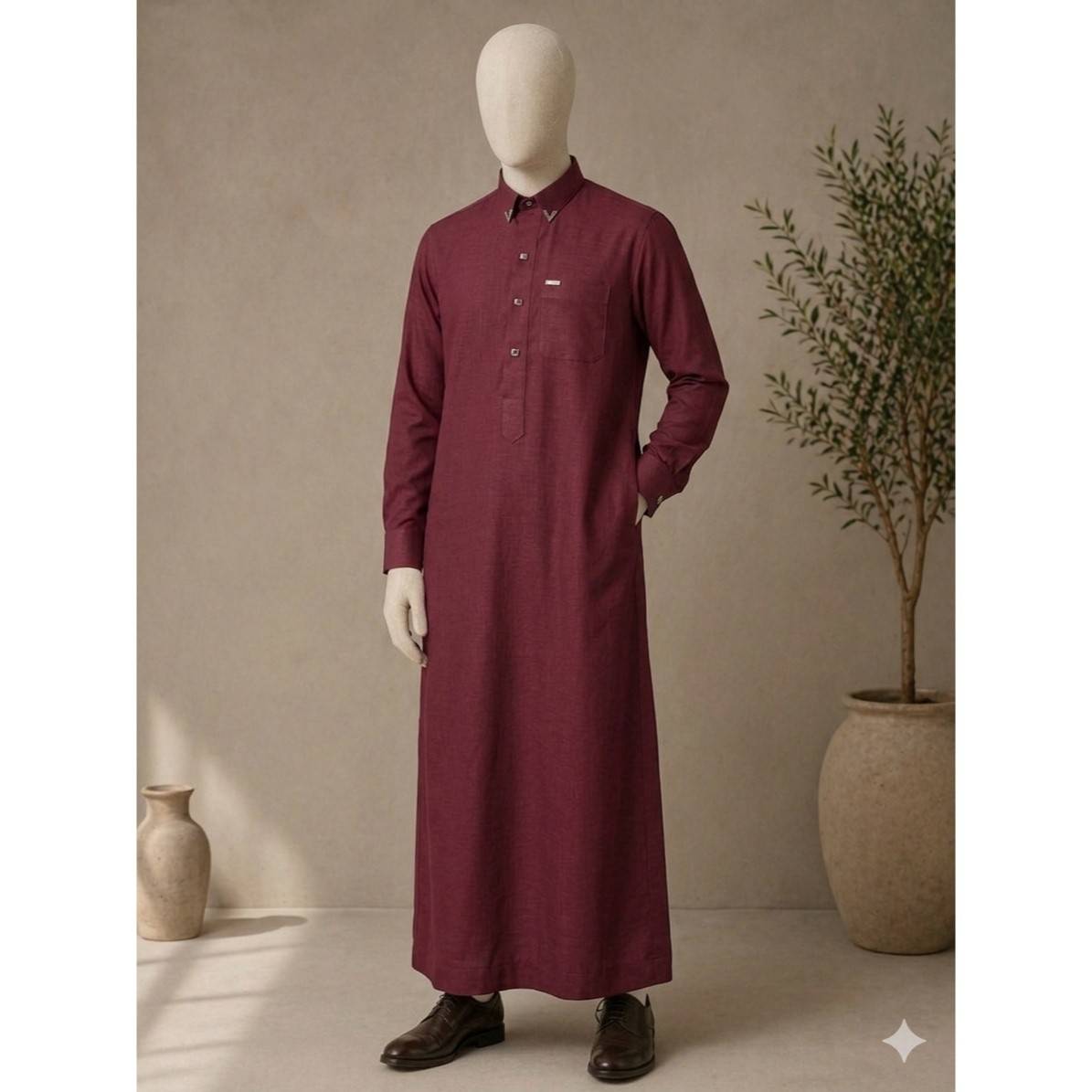 Chemise traditionnelle homme en lin blanc El Hadj élégante et confortable