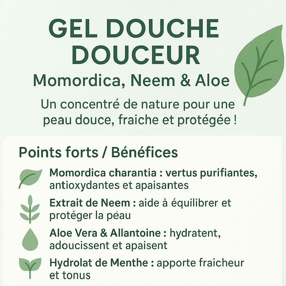 Gel douche naturel Momordica, Aloe &amp; Neem