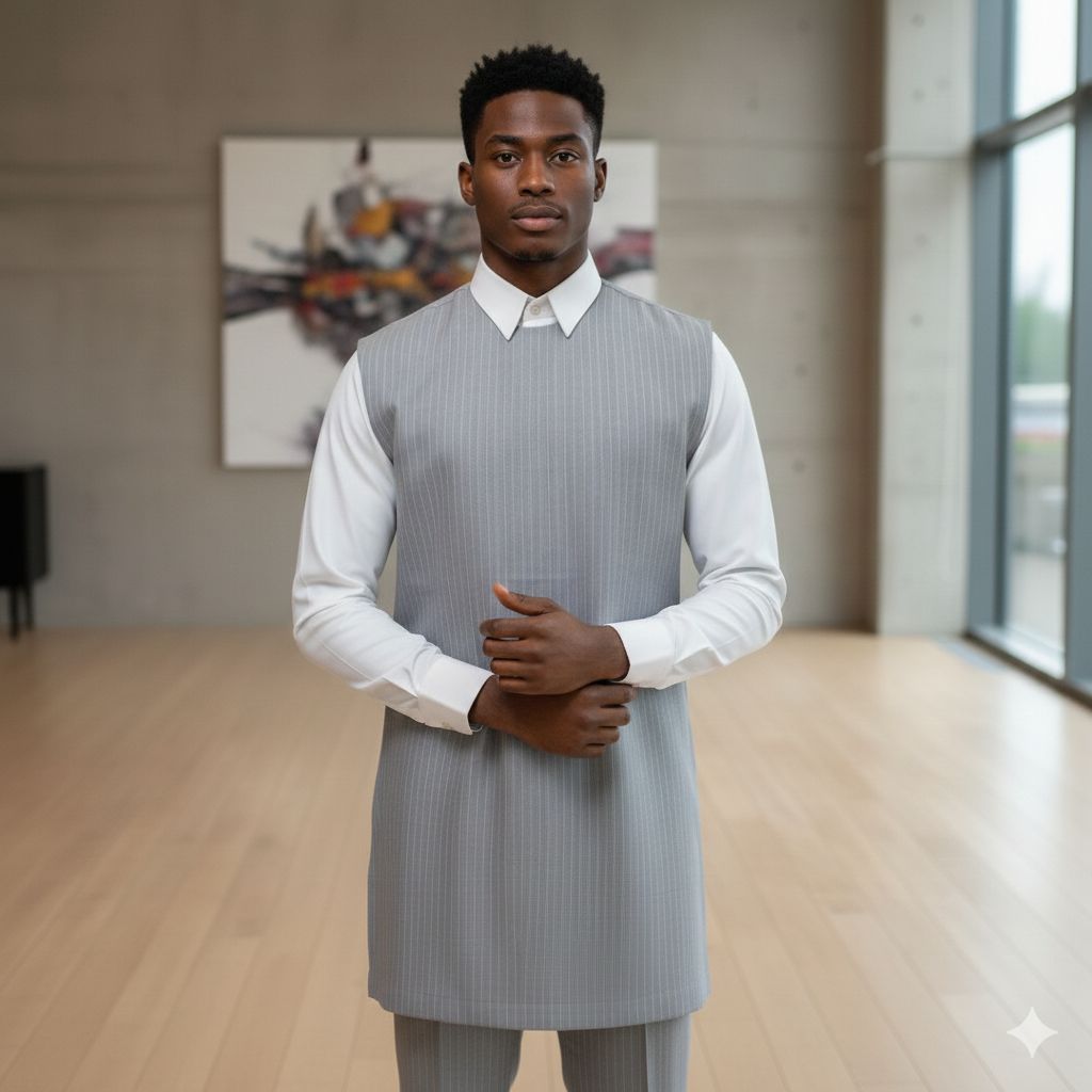 Ensemble homme élégant : costume 3 pièces gris clair chic et moderne