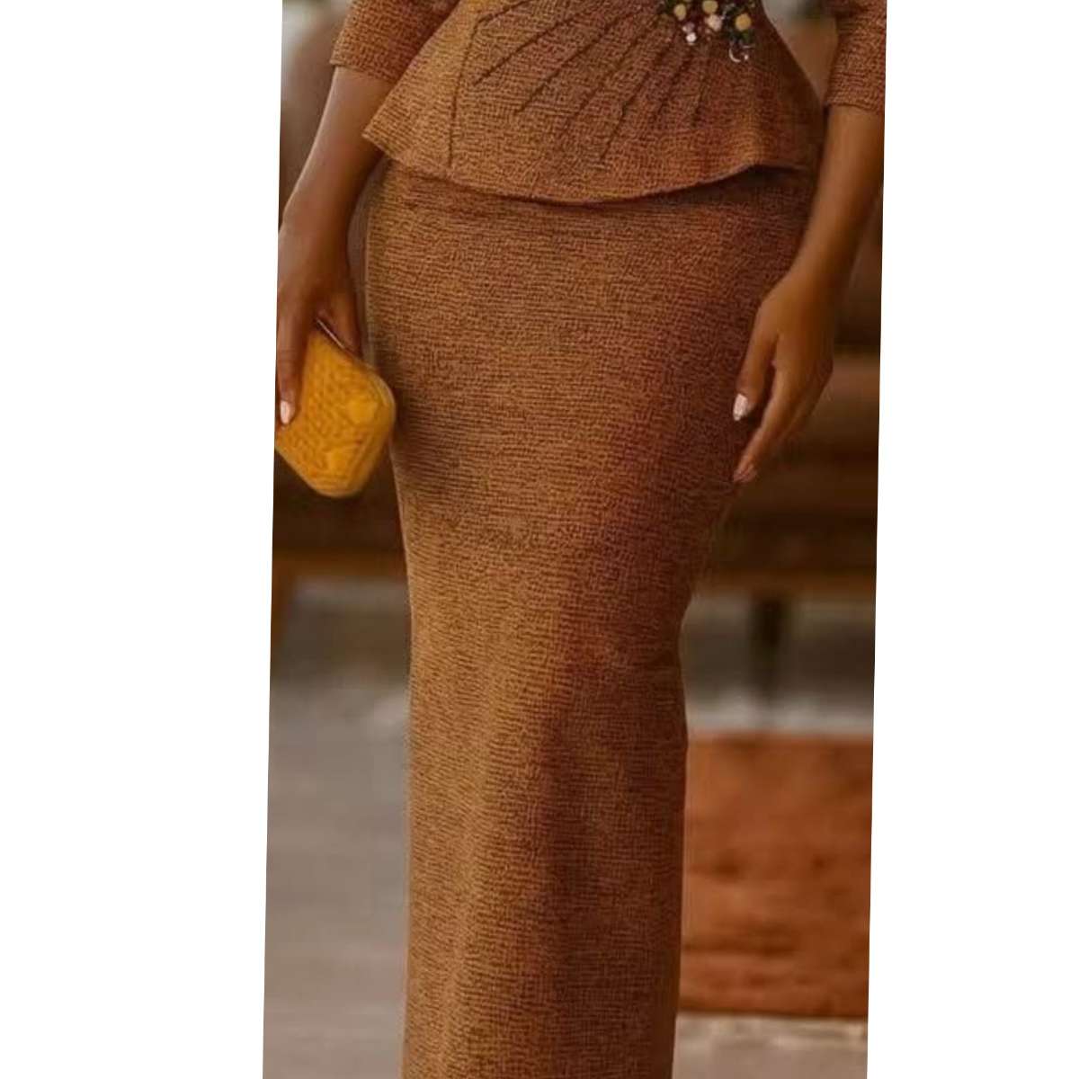Ensemble jupe et haut lin femme chic été, élégant, multicolore, grande taille