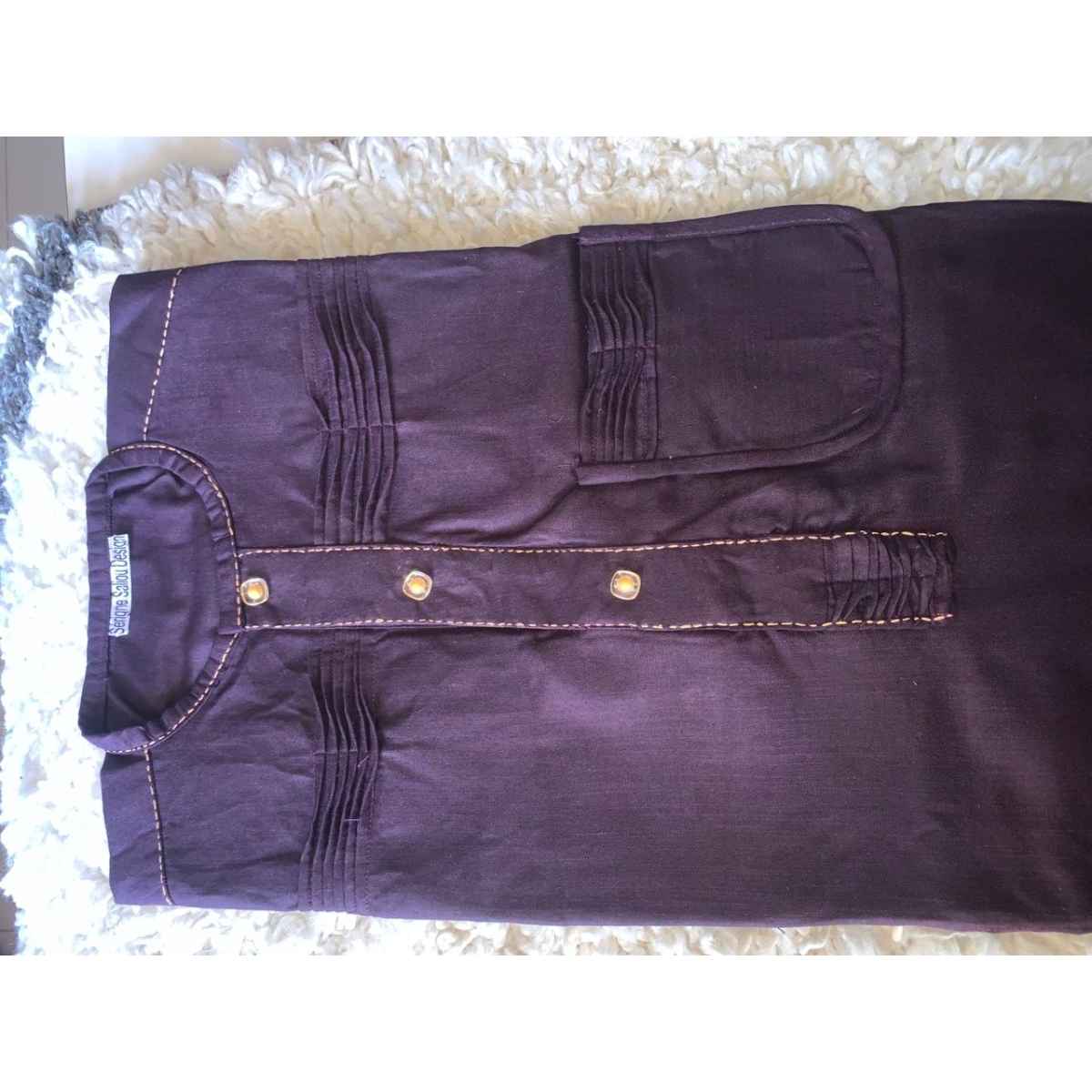 Vêtement homme coton col mao tunique élégante couleur Meve artisanale