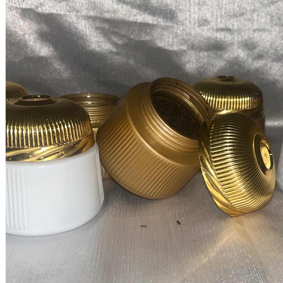 Pot cosmétique luxe blanc et or hermétique – Contenant crème visage premium